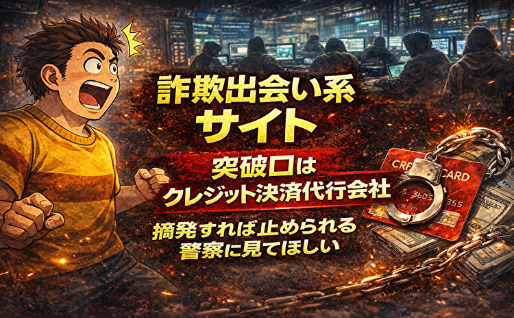 詐欺出会い系のクレジット決済代行を摘発