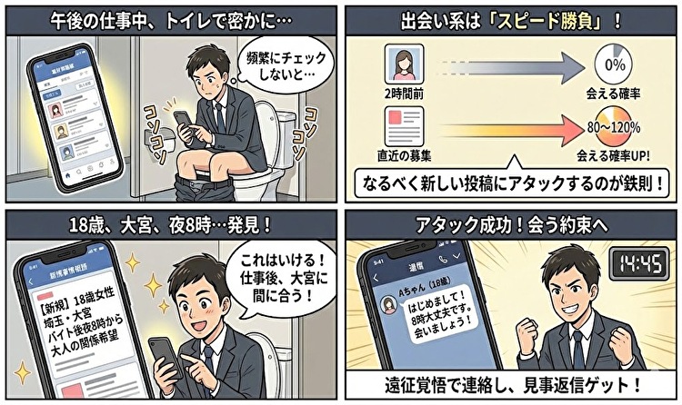 トイレで掲示板チェック