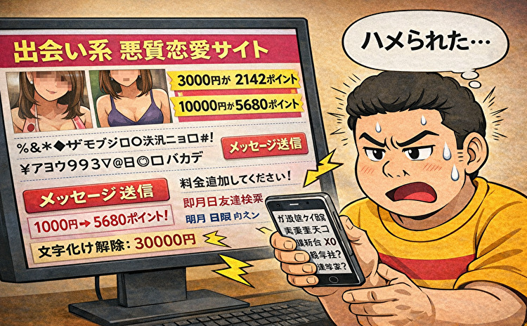 悪質出会い系の文字化け解除