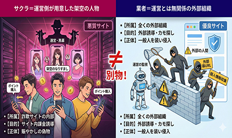 出会い系のサクラと業者