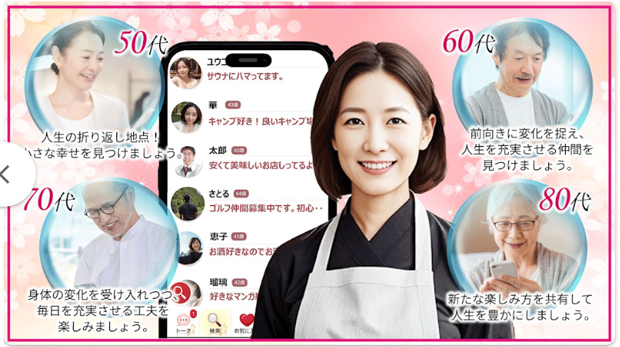 熟年シニア向け幸せ共感アプリ【豊潤】