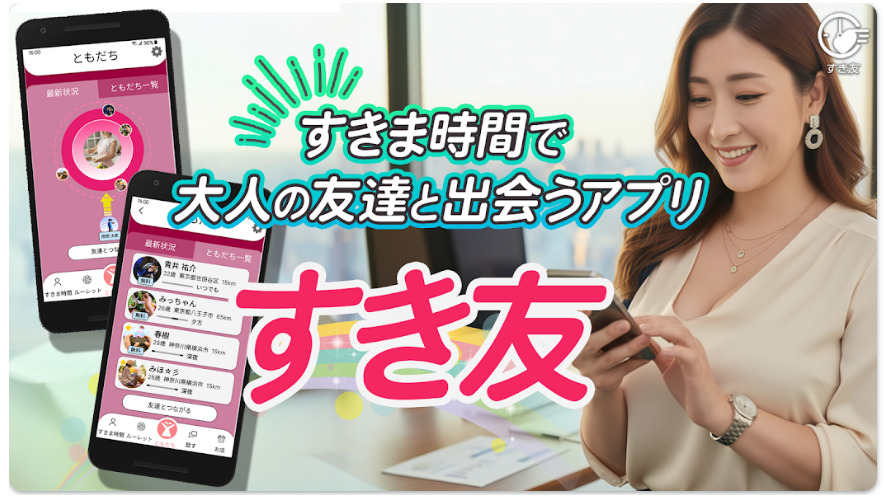 すぐ出会いたいを叶える大人のご近所マッチングアプリ-すき友
